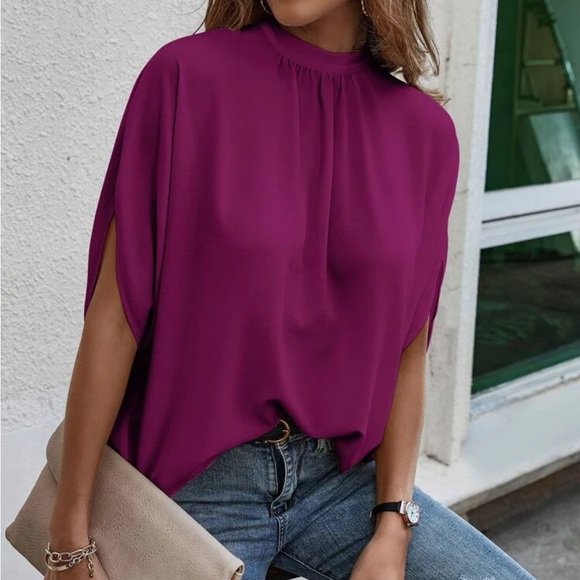 Boho tie back batwing sleeve top - Picture 11 of 11